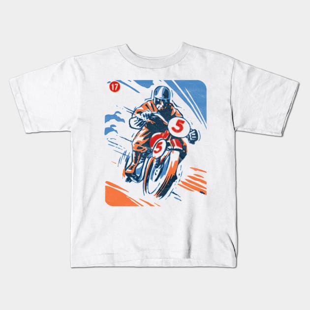 Racing Motorcycle / Cafe Racer / 1950s Retro Style Kids T-Shirt by RCDBerlin